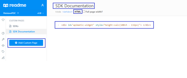 APIMatic’s SDK documentation rendered inside your ReadMe Portal