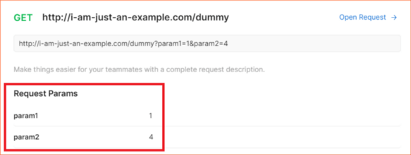 How request params input values are rendered in documentation