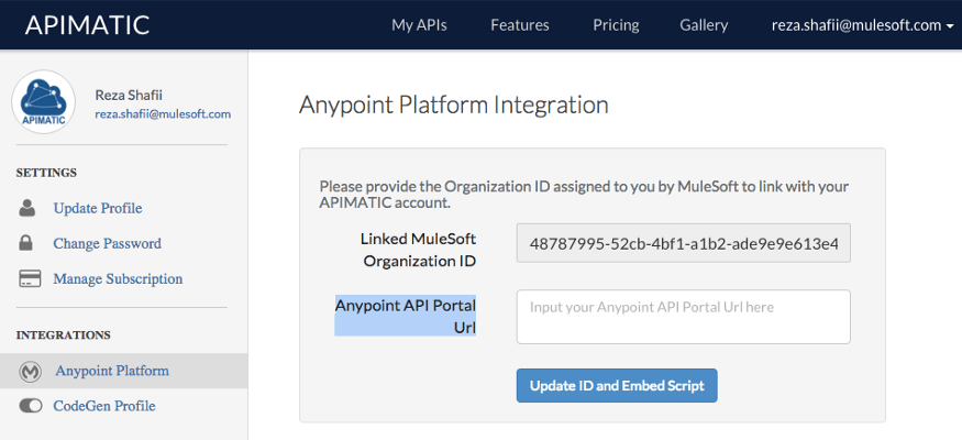 APIMatic MuleSoft portal integration