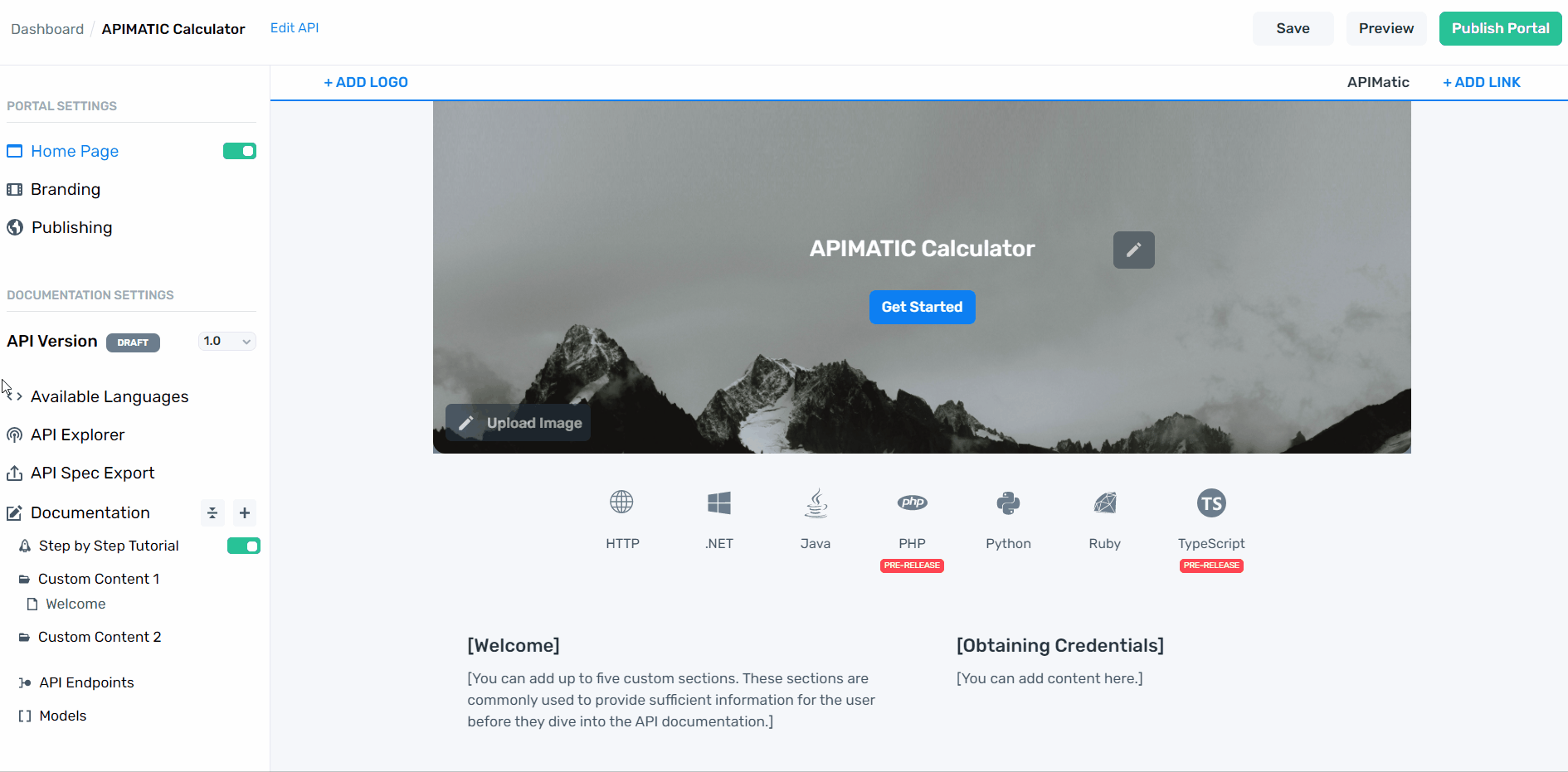 Revamped Portal Editor in APIMatic v3